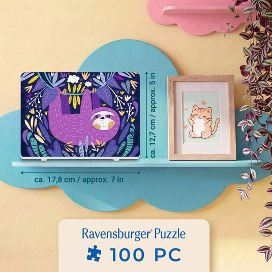 Purple Sloth Smile 100 Piece Jigsaw Puzzle by Ravensburger