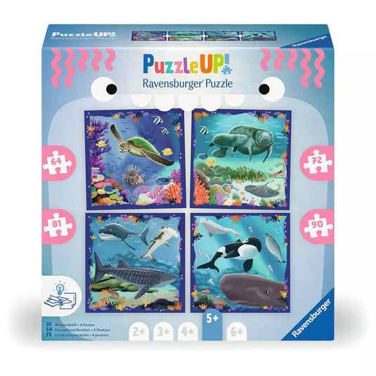 Puzzle Up Ocean Life 64/72/81/90 Piece Jigsaw Puzzle by Ravensburger - 1
