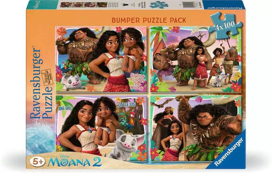 Moana 2 Bumper Pack 4x100pc 100 Piece Jigsaw Puzzle by Ravensburger - 1