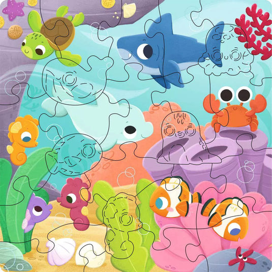 WOOD: Sea Animals 22 Piece Jigsaw Puzzle by Ravensburger