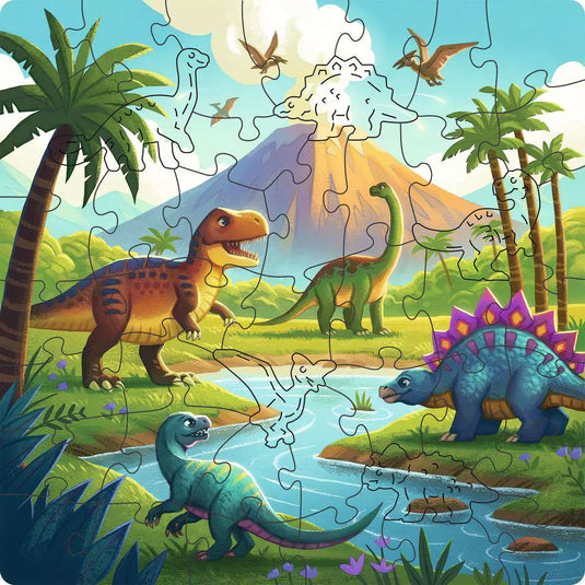 WOOD: Dinosaurs 44 Piece Jigsaw Puzzle by Ravensburger