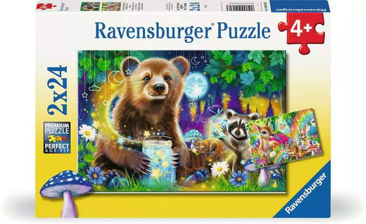 Lovable Woodland Friends 2x24 Piece Jigsaw Puzzle by Ravensburger - 1