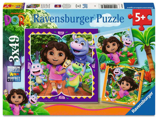 Dora the Explorer 3x49 Piece Jigsaw Puzzle by Ravensburger - 1