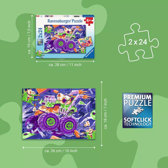 Monster Trucks 2x 24 Piece Jigsaw Puzzle by Ravensburger