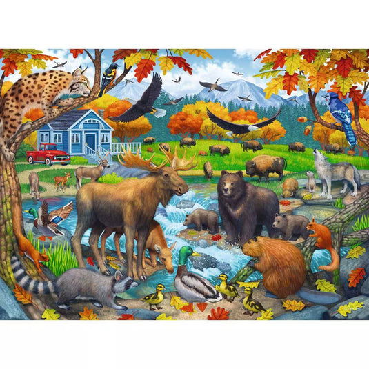 Wildlife Gathering XXL 150 Piece Jigsaw Puzzle by Ravensburger