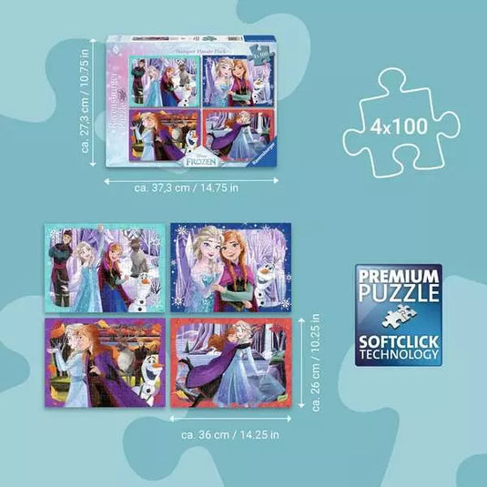 Disney Frozen 4x100 Piece Jigsaw Puzzle by Ravensburger
