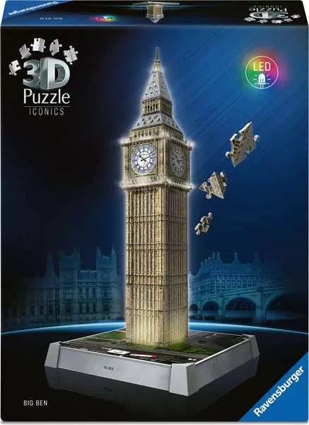 Iconics 3D Big Ben Night Ed 216 Piece Jigsaw Puzzle by Ravensburger