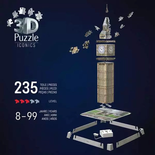 Iconics 3D Big Ben Night Ed 216 Piece Jigsaw Puzzle by Ravensburger