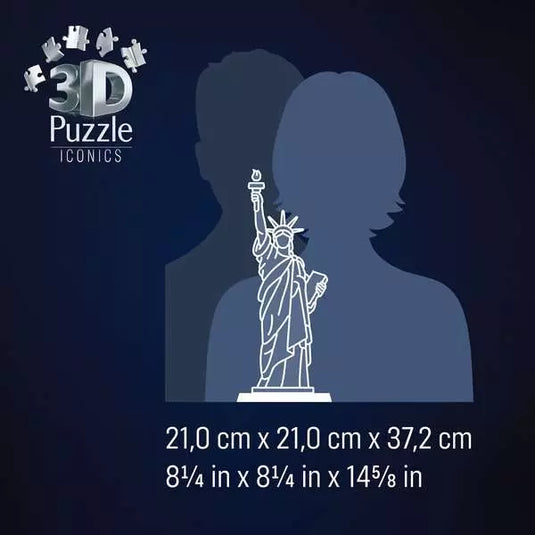 Iconics 3D Statue of Liberty Night Ed. 108 Piece 3D Jigsaw Puzzle by Ravensburger