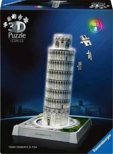 Iconics 3D Tower of Pisa Night 216 Piece Jigsaw Puzzle by Ravensburger