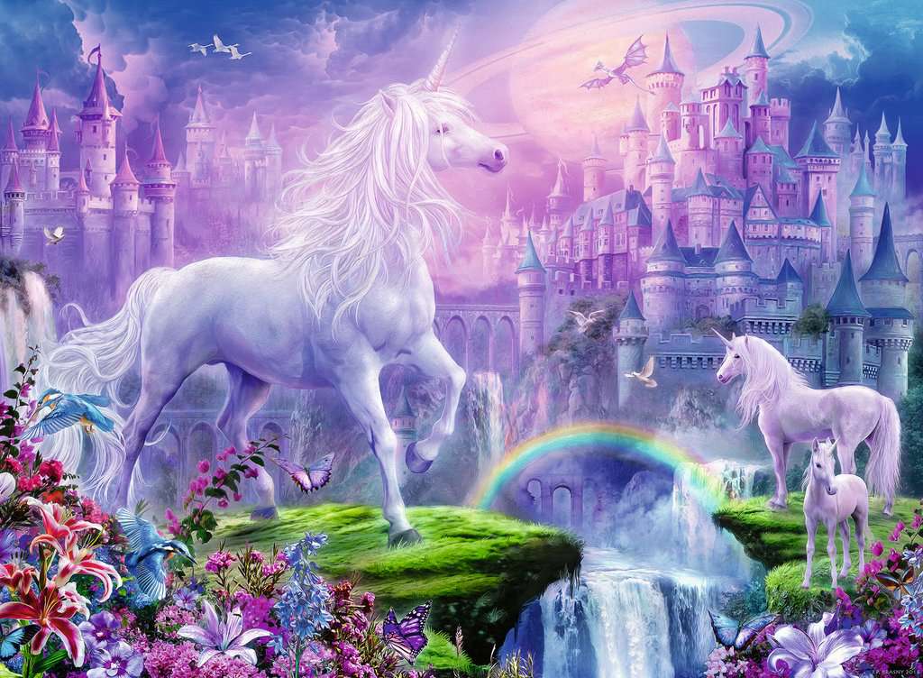 Unicorn Kingdom 100 Piece Glitter Puzzle by Ravensburger