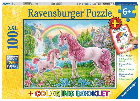 Magical Unicorns 100  Pieces + Coloring Book by Ravensburger - 1