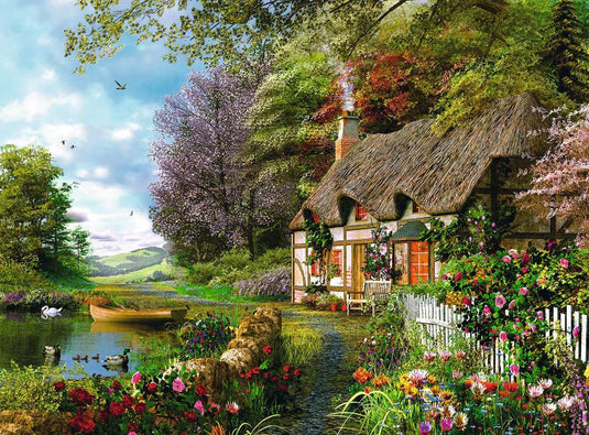 Country Cottage 1500 Piece Jigsaw Puzzle by Ravensburger - 1