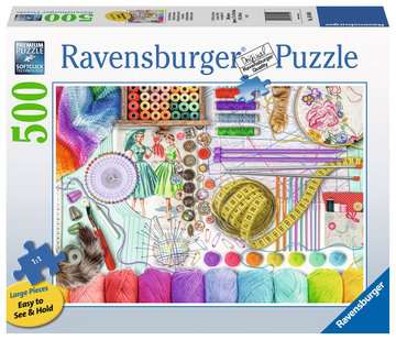 Needlework Station Large Format 500 Piece Jigsaw Puzzle by Ravensburger