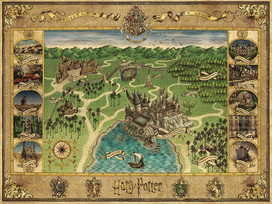 Hogwarts Map 1500 piece Jigsaw Puzzle by Ravensburger