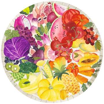 Circle of Colors: Fruits and Vegetables Round 500 Piece Jigsaw Puzzle by Ravensburger