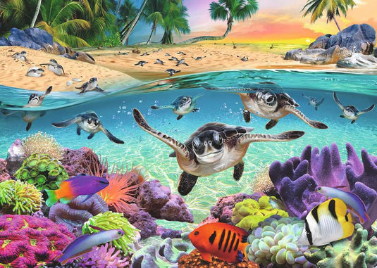 Race of the Baby Sea Turtles 500 Piece Large Format by Ravensburger - 2