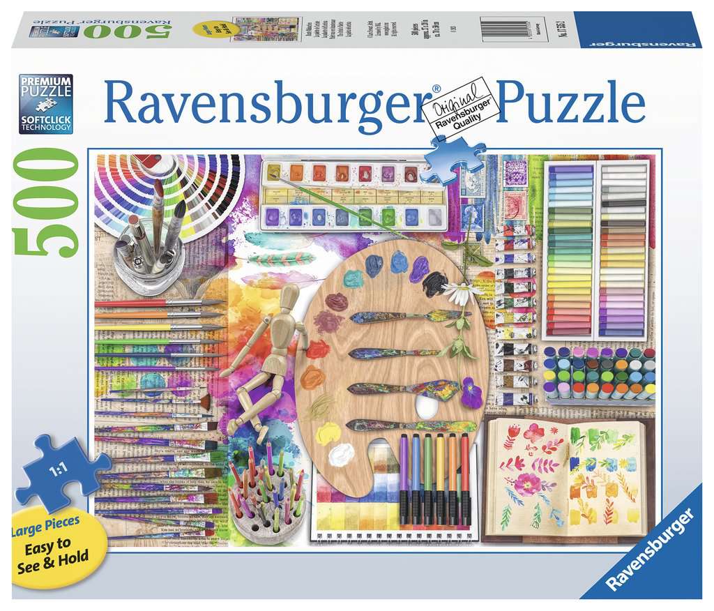 The Artist's Palette 500 Piece XL Jigsaw Puzzle by Ravensburger