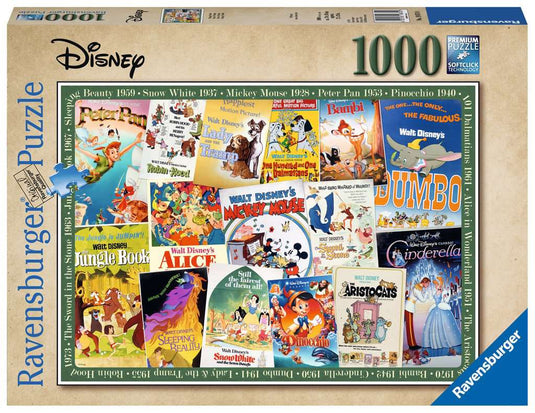 Disney Vintage Movie Posters 1000 piece Jigsaw Puzzle by Ravensburger