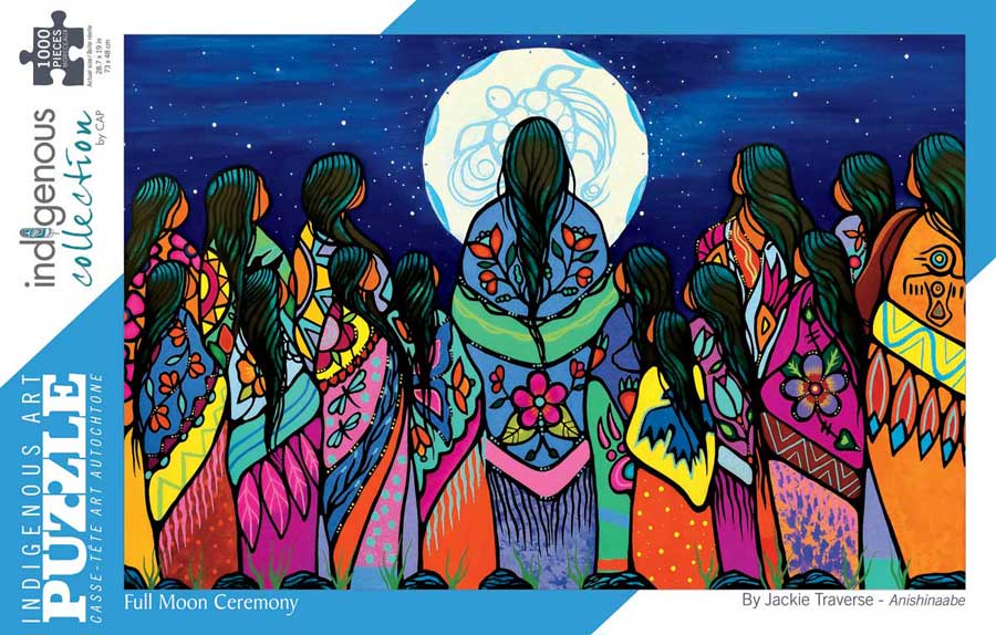 Full Moon Ceremony (Anishinaabe Tribe) 1000 Piece Jigsaw Puzzle by The Indigenous Collection