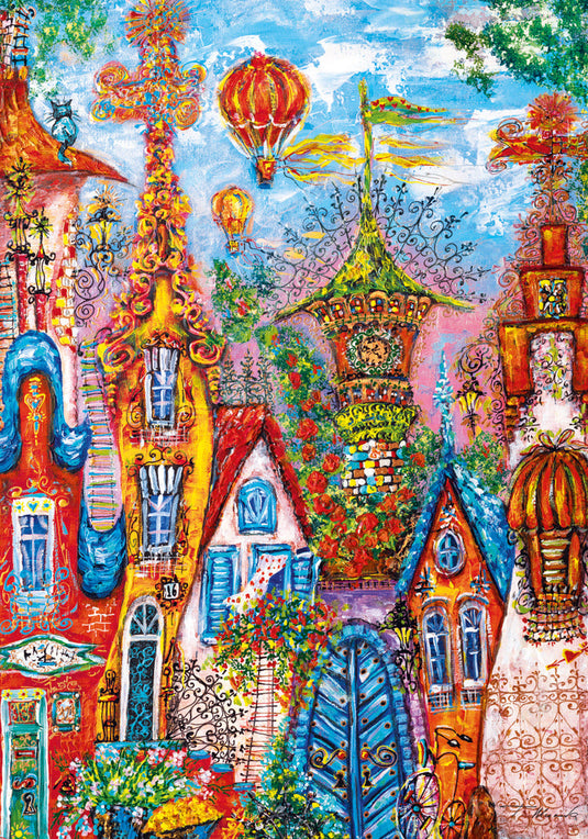 Blue Gate, Charming Village 500 Piece Jigsaw Puzzle by Heye - 2