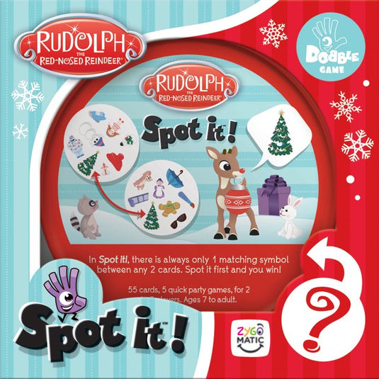 Spot It! Rudolph the Red-Nosed Reindeer Card Game by The Op Games