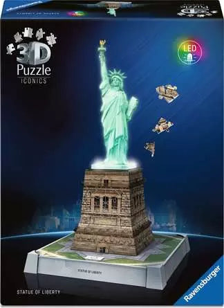 Iconics 3D Statue of Liberty Night Ed. 108 Piece 3D Jigsaw Puzzle by Ravensburger