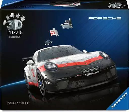 Iconics 3D Porsche 911 GT3 Cup 108 Piece 3D Jigsaw Puzzle by Ravensburger