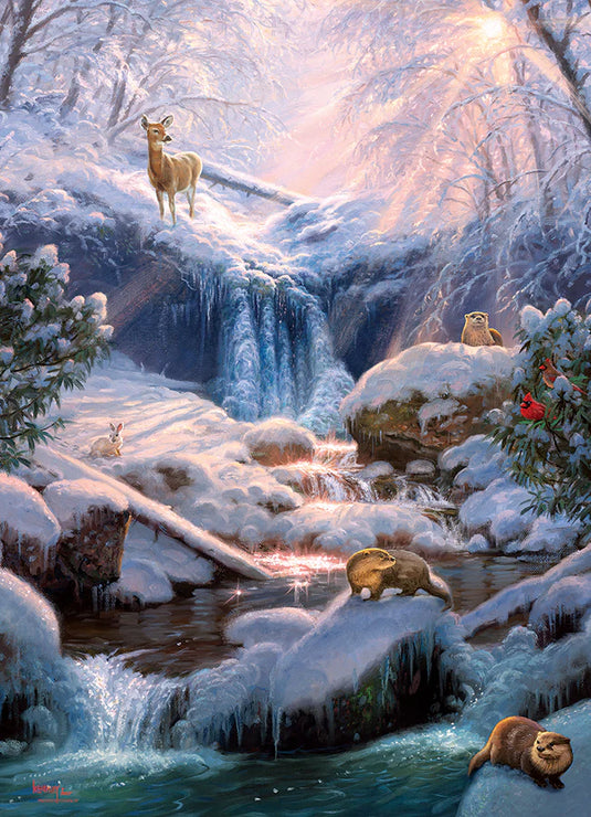 Mystic Falls in Winter 1000 Piece Jigsaw Puzzle by Cobble Hill