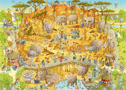 Funky Zoo: African Habitat 1000 Piece Jigsaw Puzzle by Heye