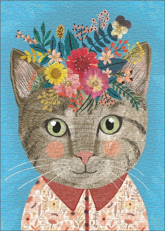 Floral Friends: Pretty Feline 1000 Piece Jigsaw Puzzle by Heye