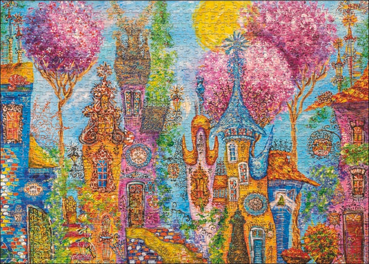 Charming Village: Pink Trees 1000 Piece Jigsaw Puzzle by Heye