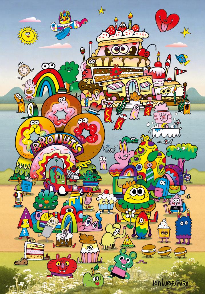 With Jon Burgerman, Take a Trip! 500 Piece Jigsaw Puzzle by Heye