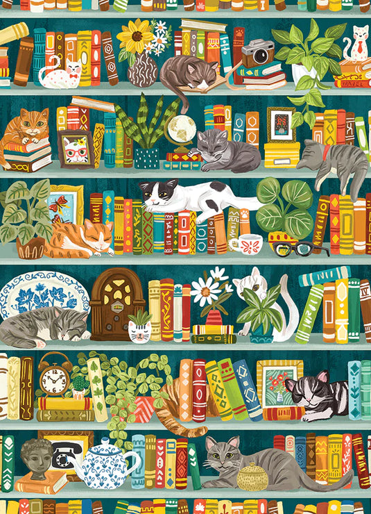 The Purrfect Bookshelf 1000 Piece Jigsaw Puzzle by Cobble Hill