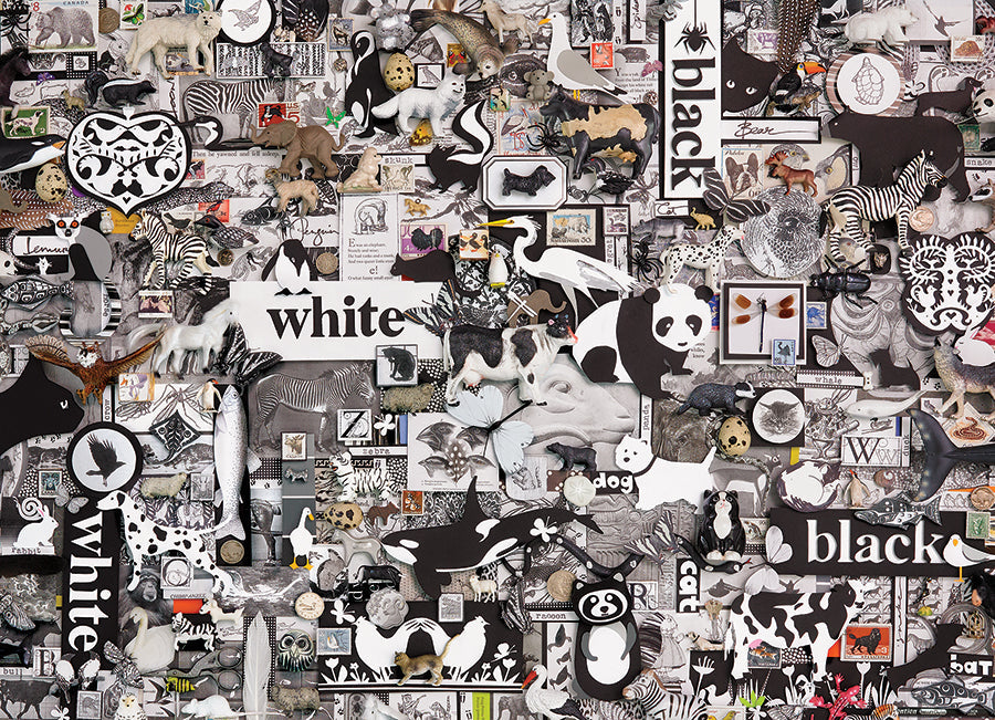 Black and White: Animals 1000 Piece Jigsaw Puzzle by Cobble Hill