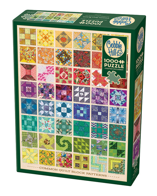 Common Quilt Blocks 1000 Piece Jigsaw Puzzle by Cobble Hill - 1