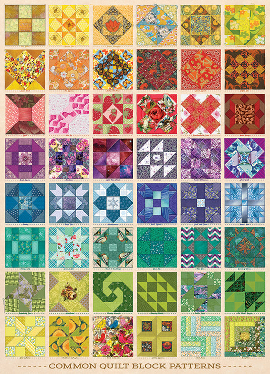 Common Quilt Blocks 1000 Piece Jigsaw Puzzle by Cobble Hill - 2