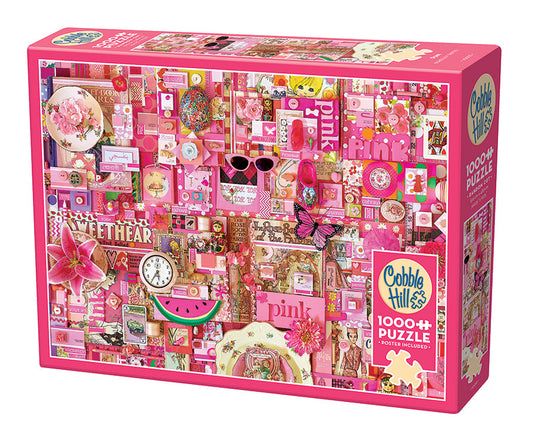 Pink 1000 Piece Jigsaw Puzzle by Cobble Hill - 1