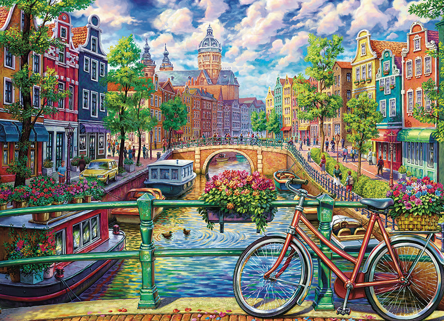 Amsterdam Canal 1000 Piece Jigsaw Puzzle by Cobble Hill