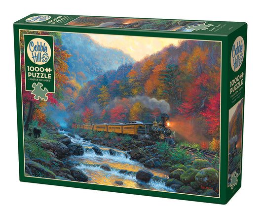 Smoky Train 1000 Piece Jigsaw Puzzle by Cobble Hill - 1