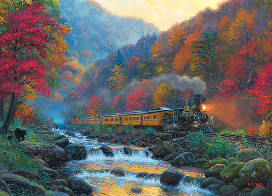 Smoky Train 1000 Piece Jigsaw Puzzle by Cobble Hill - 2