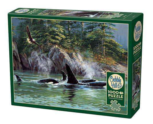 Orcas 1000 Piece Jigsaw Puzzle by Cobble Hill - 1