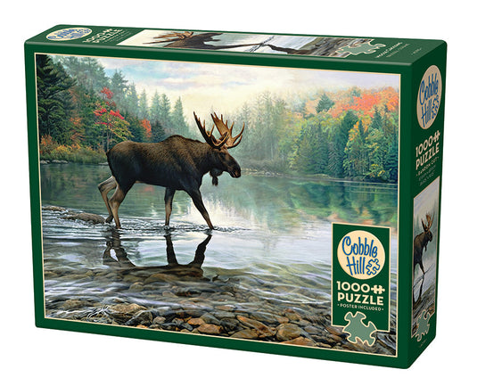 Moose Crossing 1000 Piece Jigsaw Puzzle by Cobble Hill - 1