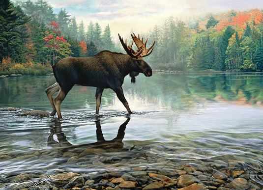 Moose Crossing 1000 Piece Jigsaw Puzzle by Cobble Hill - 2