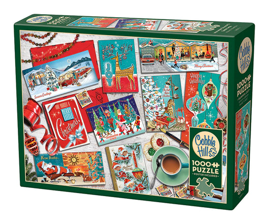 Mid Mod Season's Greetings 1000 Piece Jigsaw Puzzle by Cobble Hill