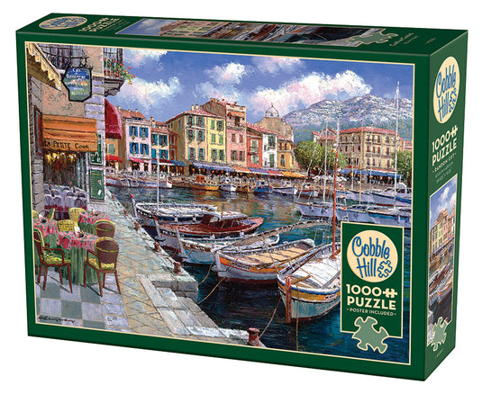 Cafe in Cassis 1000 Piece Jigsaw Puzzle by Cobble Hill - 1