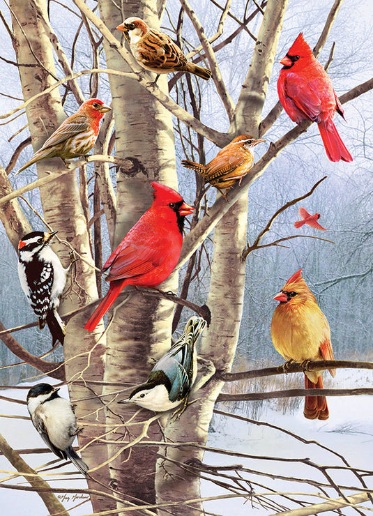 Winter Birds 1000 Piece Jigsaw Puzzle by Cobble Hill - 2