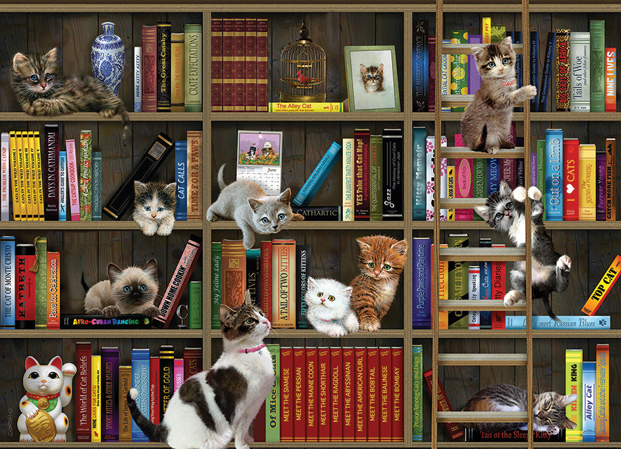 Kitty Librarians 1000 Piece Jigsaw Puzzle by Cobble Hill