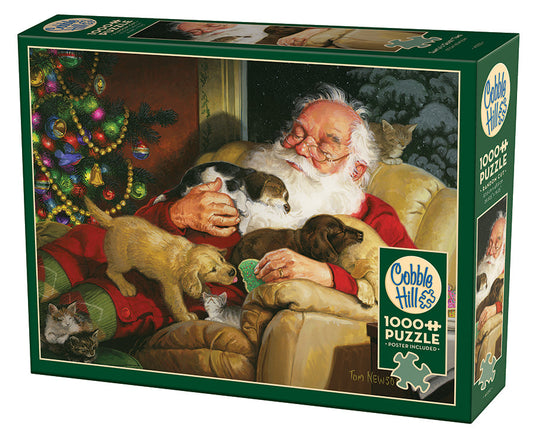 Santa's Quiet Time 1000 Piece Jigsaw Puzzle by Cobble Hill - 1