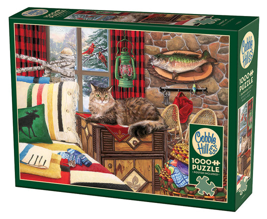 Lodge Cat 1000 Piece Jigsaw Puzzle by Cobble Hill - 1